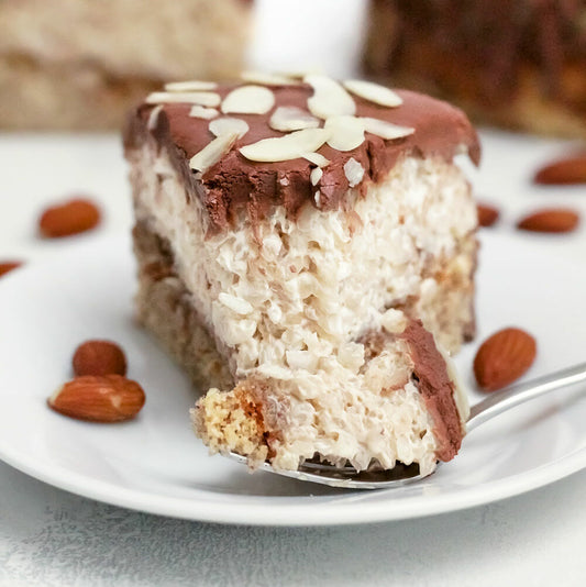 Low Carb Milchreiskuchen mit Schokoladen-Ganache