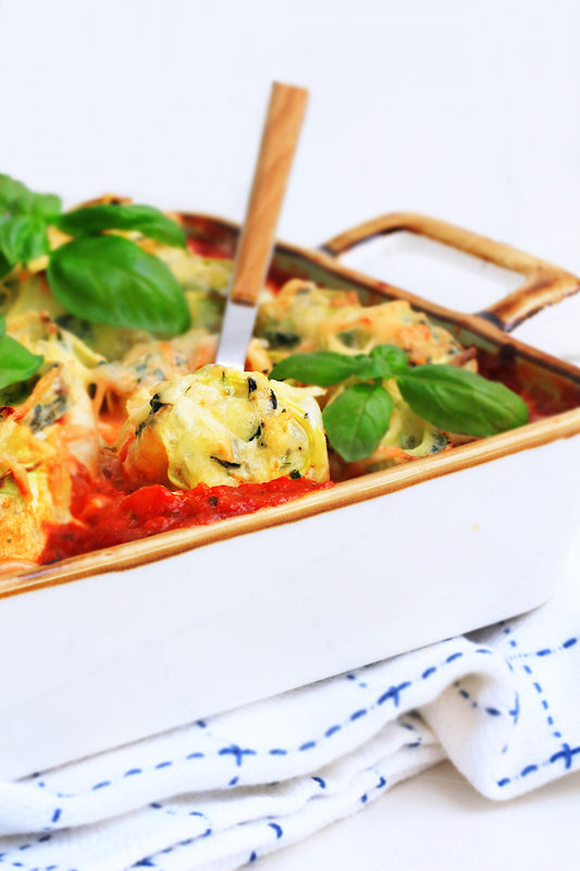 Zucchini Canneloni mit Konjakreisfüllung